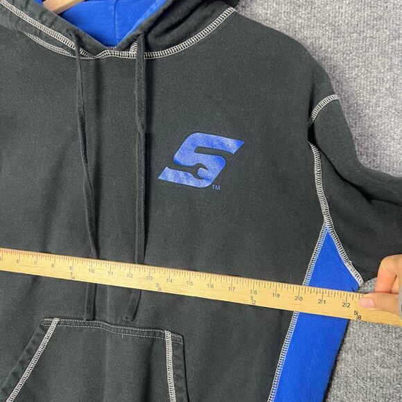 Choko Motorsports Snap On Hoodie Sweatshirt Pullover Size M Black/Blue - Picture 7 of 10